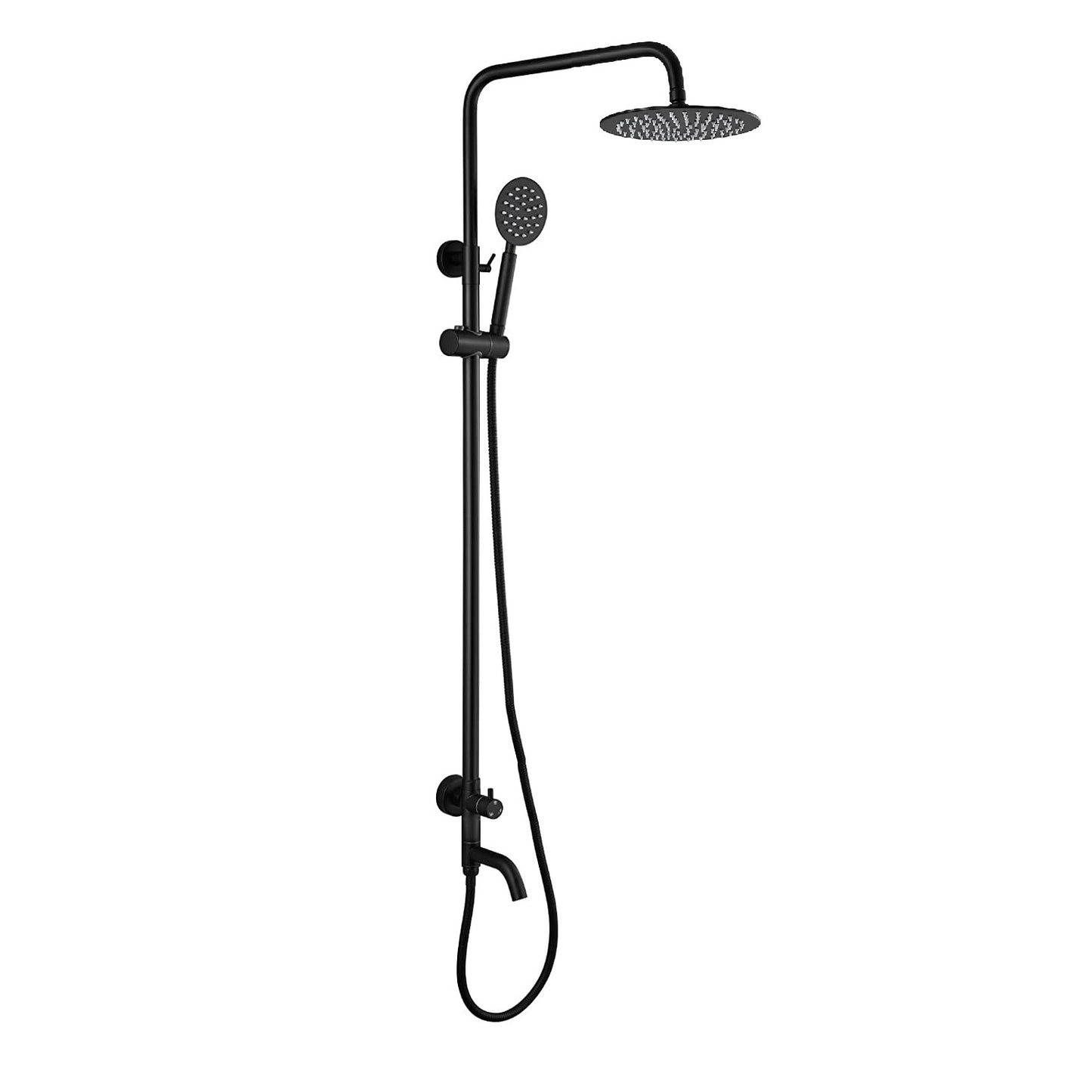 Rivo Triple Function Stainless Steel Cold Water Outdoor Shower - Matte Black