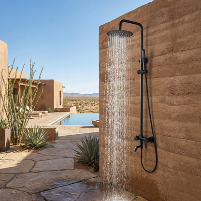 Katori Triple Function Stainless Steel Outdoor Shower - Matte Black
