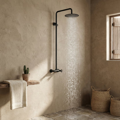 Leora Single Function Stainless Steel Outdoor Shower - Matte Black