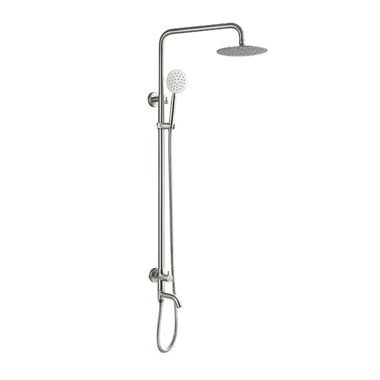 Rivo Triple Function Stainless Steel Cold Water Outdoor Shower - Brushed