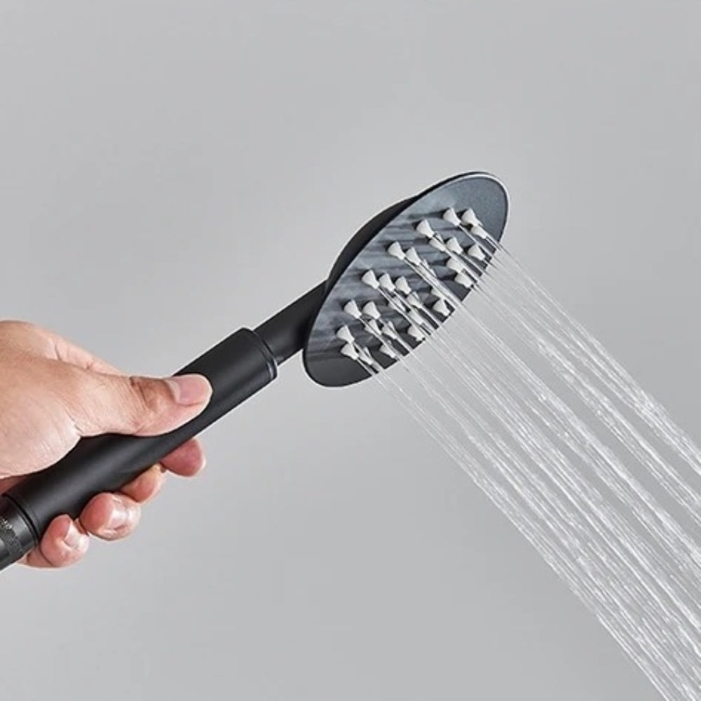 Douche d'extérieur Kairo en acier inoxydable à triple fonction - Noir mat