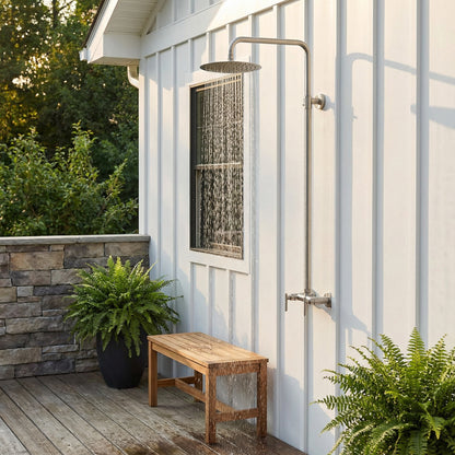 Douche d'extérieur Lunetta en acier inoxydable à fonction unique - Brossé