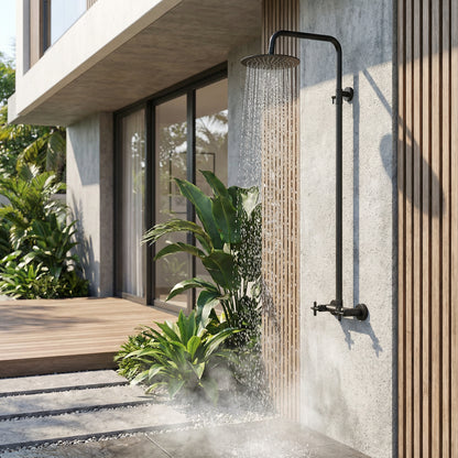 Leora Single Function Stainless Steel Outdoor Shower - Matte Black